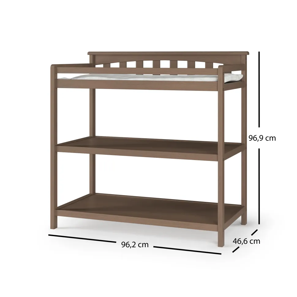 Flat Top Baby Changing Table, Dusty Heather
