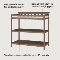 Flat Top Baby Changing Table, Dusty Heather