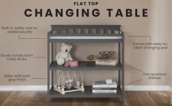 Flat Top Baby Changing Table, Cool Gray
