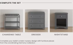 Flat Top Baby Changing Table, Cool Gray