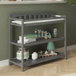 Flat Top Baby Changing Table, Cool Gray