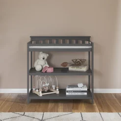 Flat Top Baby Changing Table, Cool Gray