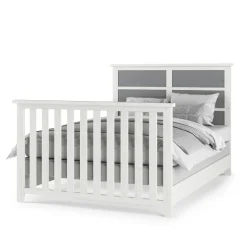 Full-Size Bed Rails, White/Brown