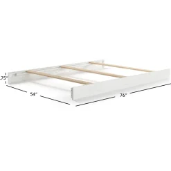 Full-Size Bed Rails, White/Brown