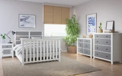 Full-Size Bed Rails, White/Gray