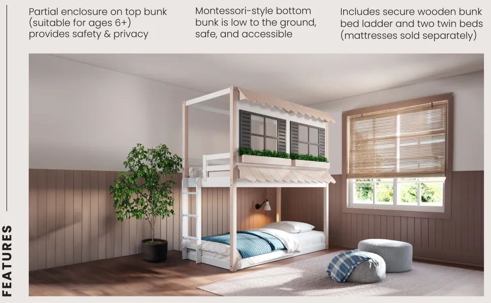 Garden Cottage Twin over Twin Bunk Bed