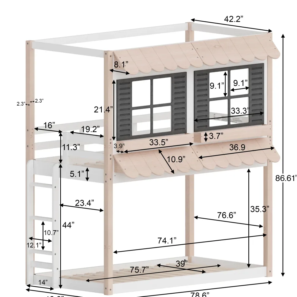 Garden Cottage Twin over Twin Bunk Bed