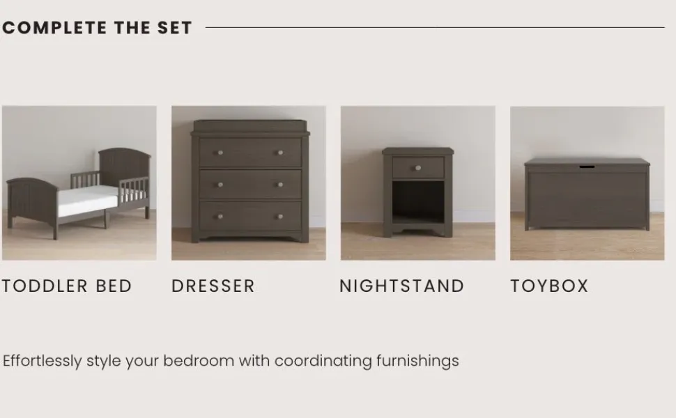 Hampton Toddler Bed, Dapper Gray
