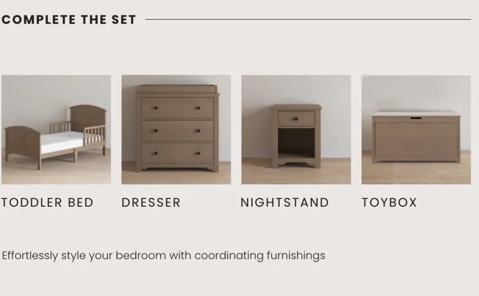 Hampton Toddler Bed, Dusty Heather