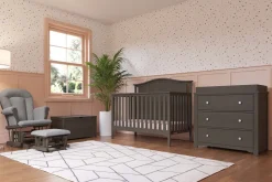 Hampton Arch Top 4-in-1 Convertible Crib, Dapper Grey