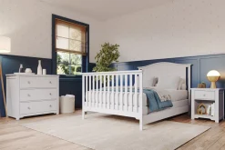 Hampton Arch Top 4-in-1 Convertible Crib, Matte White
