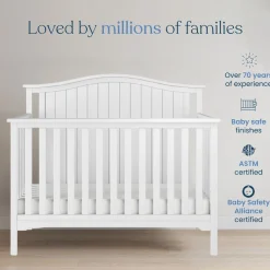 Hampton Arch Top 4-in-1 Convertible Crib, Matte White
