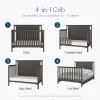 Hampton Flat Top 4-in-1 Convertible Crib, Dapper Gray