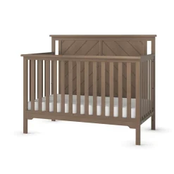 Hampton Flat Top 4-in-1 Convertible Crib, Dusty Heather