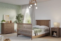 Hampton Flat Top 4-in-1 Convertible Crib, Dusty Heather