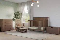 Hampton Flat Top 4-in-1 Convertible Crib, Dusty Heather