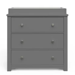 Harmony 3-Drawer Dresser with Changing Table Topper, Cool Gray