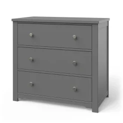 Harmony 3-Drawer Dresser with Changing Table Topper, Cool Gray