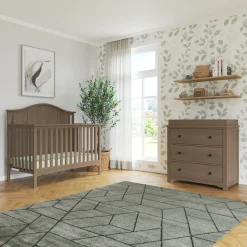 Harmony 3-Drawer Dresser with Changing Table Topper, Dusty Heather