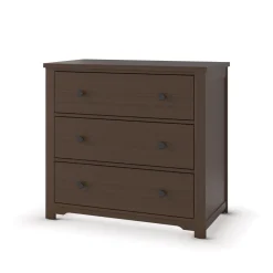 Harmony 3-Drawer Dresser with Changing Table Topper, Brushed Truffle
