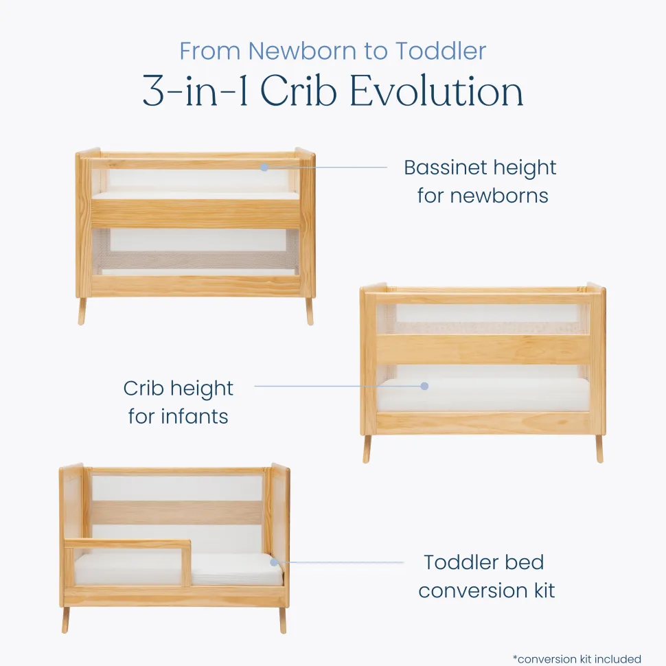 3-in-1 Convertible Full Size Breathable Mesh Crib