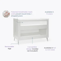 3-in-1 Convertible Full Size Breathable Mesh Crib