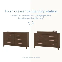 Kieran 6-Drawer Double Dresser, Toasted Chestnut