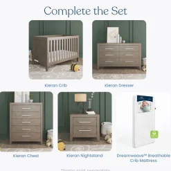 Kieran 6-Drawer Double Dresser, Crescent Gray