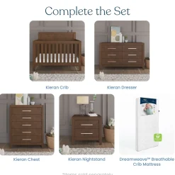 Kieran 4-in-1 Convertible Crib, Toasted Chestnut