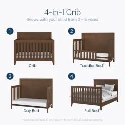 Kieran 4-in-1 Convertible Crib, Toasted Chestnut