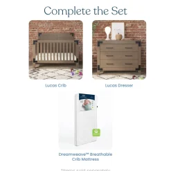 Lucas 4-in-1 Convertible Crib, Dusty Heather
