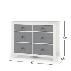 Ocean Grove Double Dresser, White/Gray