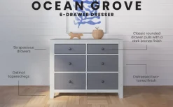 Ocean Grove Double Dresser, White/Gray