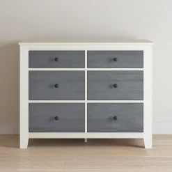 Ocean Grove Double Dresser, White/Gray