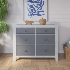 Ocean Grove Double Dresser, White/Gray