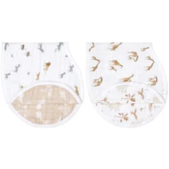 organic cotton muslin burpy bibs 2 pack