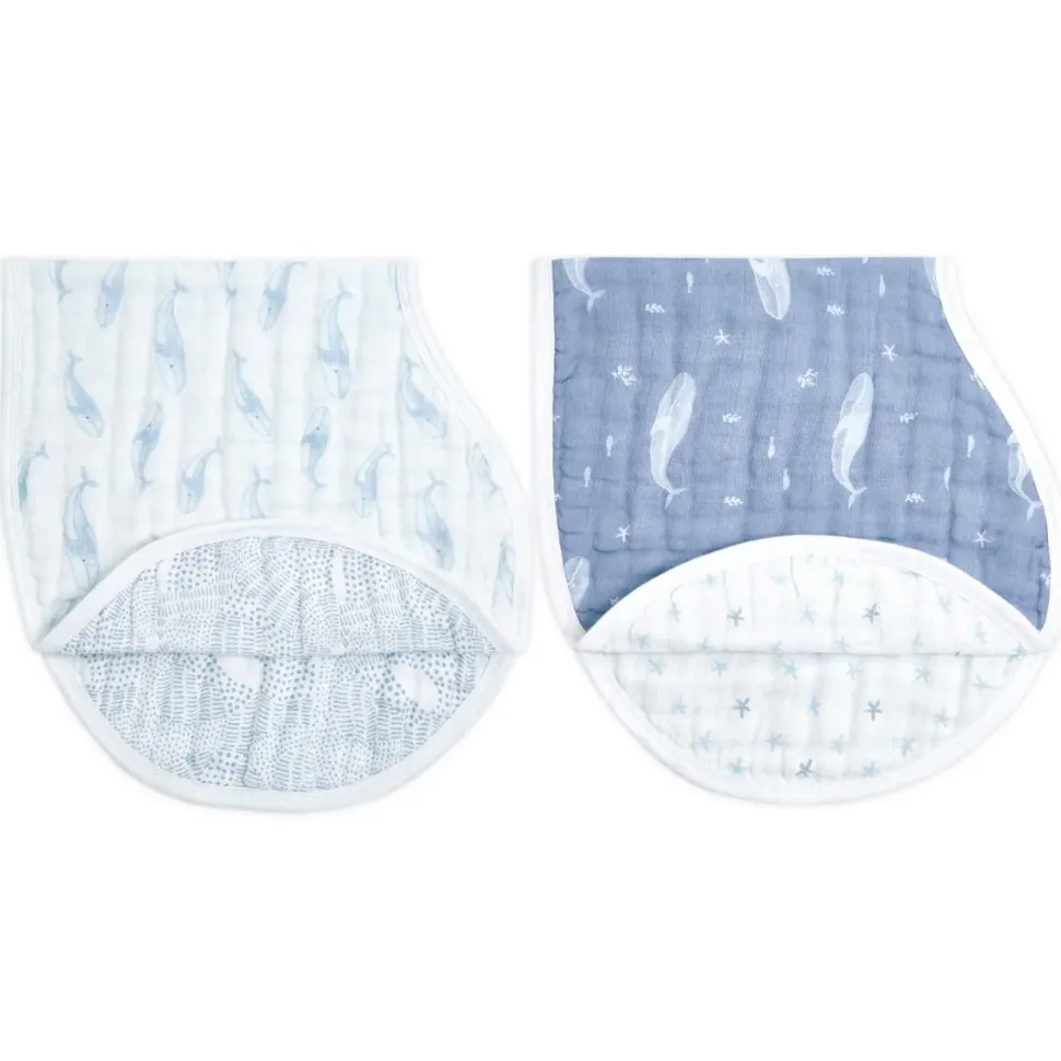 organic cotton muslin burpy bibs 2 pack