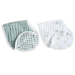 organic cotton muslin burpy bibs 2 pack
