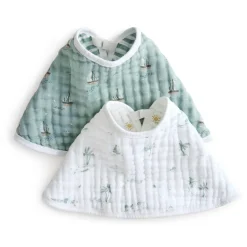 organic cotton muslin burpy bibs 2 pack