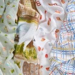 organic cotton muslin swaddle blanket 4 pack