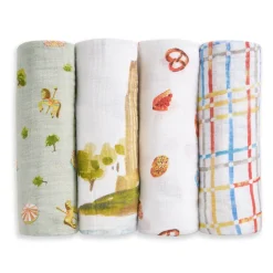 organic cotton muslin swaddle blanket 4 pack