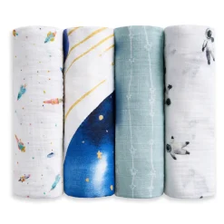 organic cotton muslin swaddle blanket 4 pack