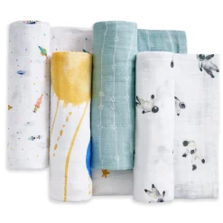 organic cotton muslin swaddle blanket 4 pack