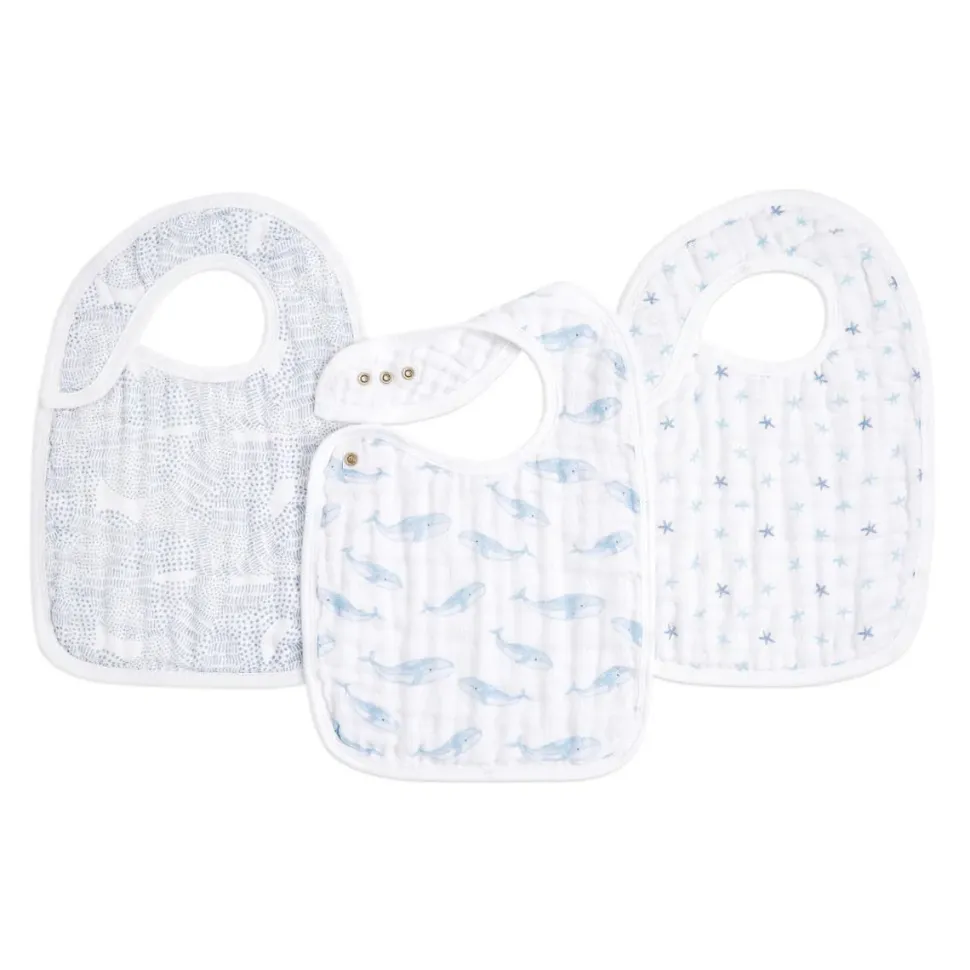 organic cotton snap bibs 3 pack