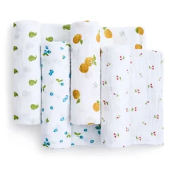 organic cotton muslin swaddle blanket 4 pack