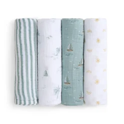 organic cotton muslin swaddle blanket 4 pack