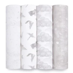 organic cotton muslin swaddle blanket 4 pack