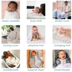 organic cotton muslin swaddle blanket 4 pack