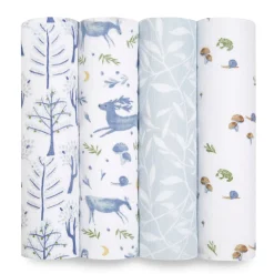 organic cotton muslin swaddle blanket 4 pack