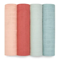 organic cotton muslin swaddle blanket 4 pack